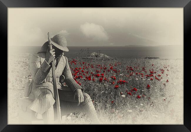 Tommy 1101, Remembrance Sunday  Framed Print by kathy white