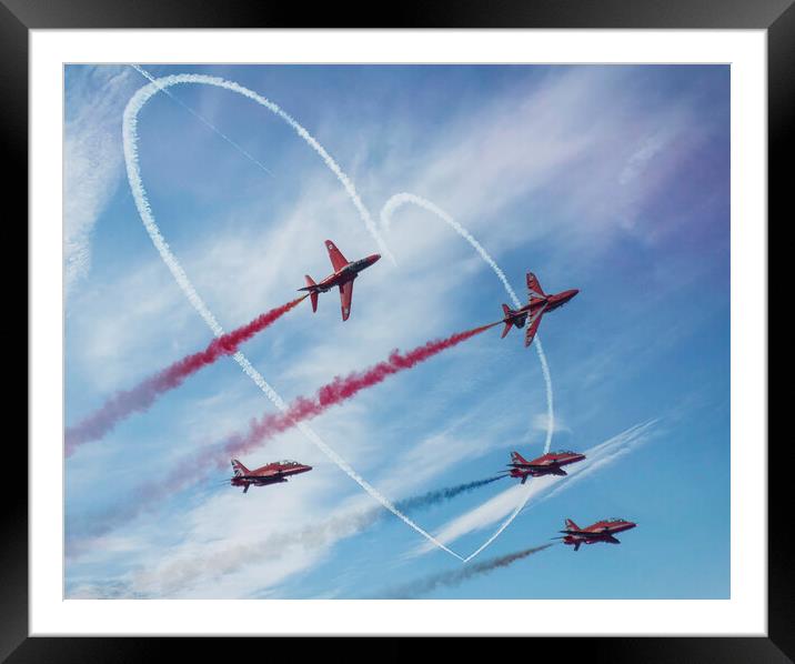 Red arrows, in the Heart of Cornwall Framed Mounted Print by kathy white