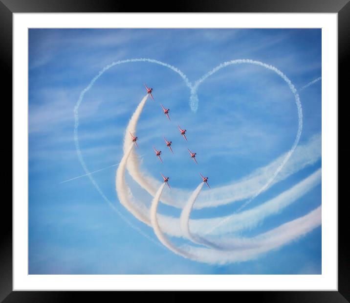 The Heart of the Red arrows Framed Mounted Print by kathy white