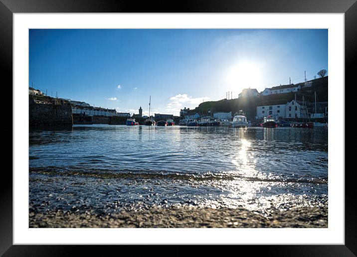 Porthleven Harbour Cornwall Framed Mounted Print by kathy white