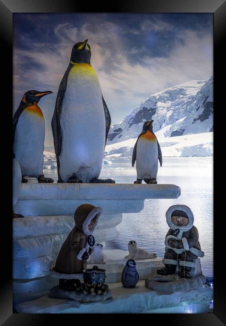 christmass at the North pole Framed Print by kathy white