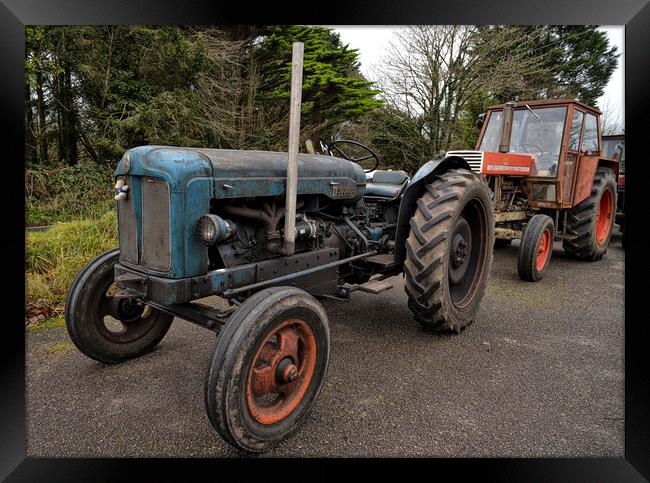 Fordson major Tractor and  a Zetor Crystal  in Cor Framed Print by kathy white