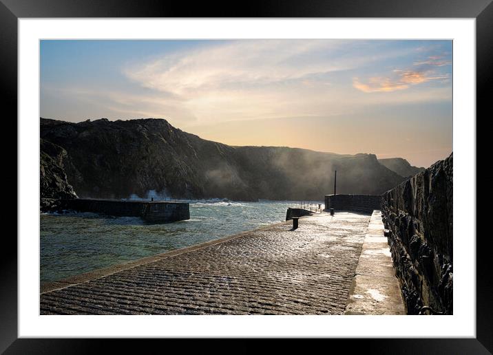  Mullion cove Cornwall sunset Framed Mounted Print by kathy white
