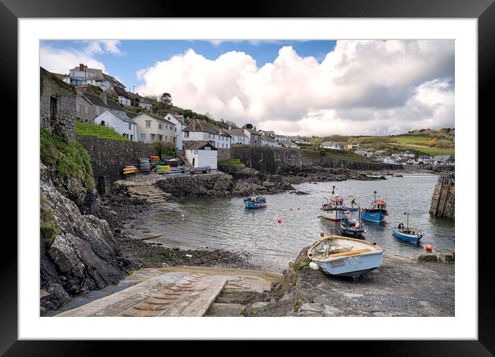 Coverack Cornwall Framed Mounted Print by kathy white