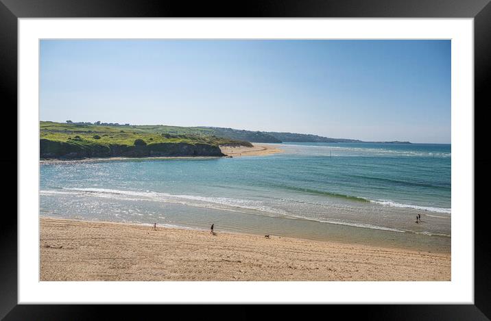 Towans beach Hayle Cornwall Framed Mounted Print by kathy white