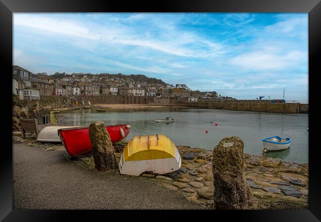 Mousehole, Cornwall south west Framed Print by kathy white