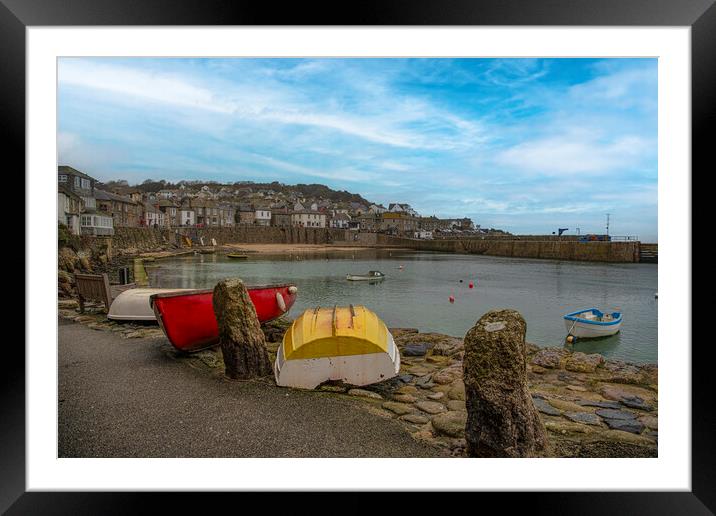Mousehole, Cornwall south west Framed Mounted Print by kathy white
