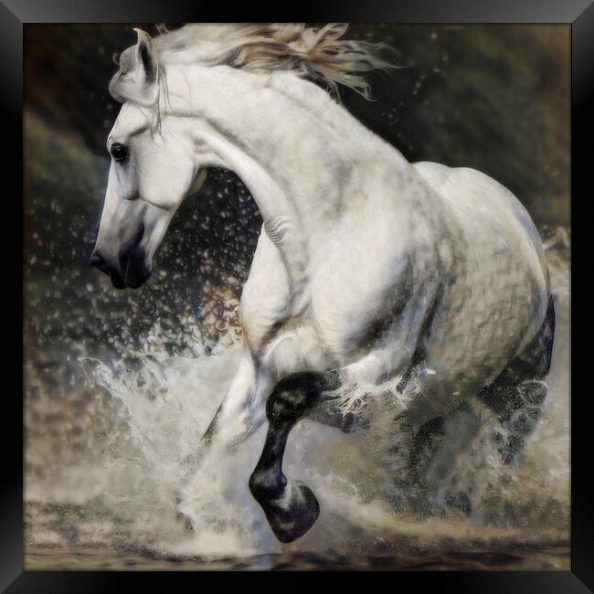 Galloping Grace: Equine Dream Framed Print by kathy white