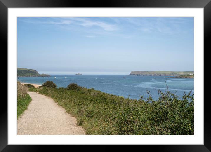 Pathway to the beach, Padstow Cornwall Framed Mounted Print by kathy white
