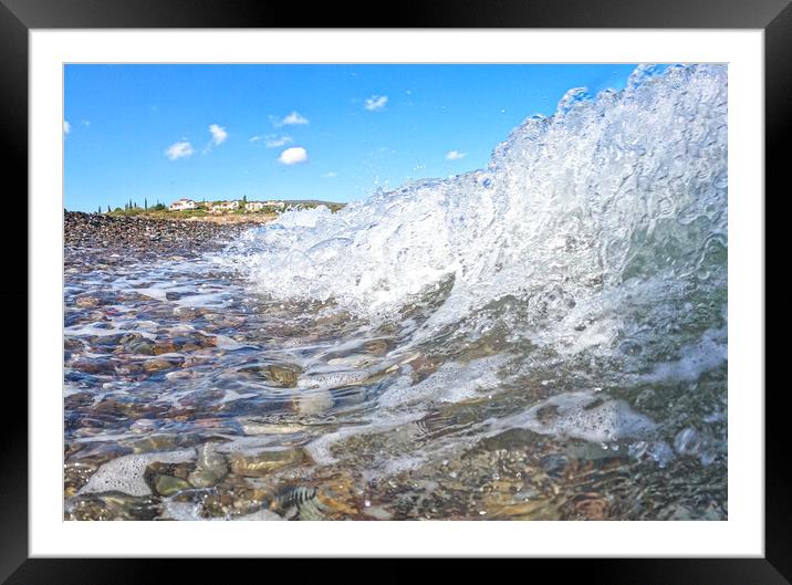 ocean meets the land Framed Mounted Print by kathy white