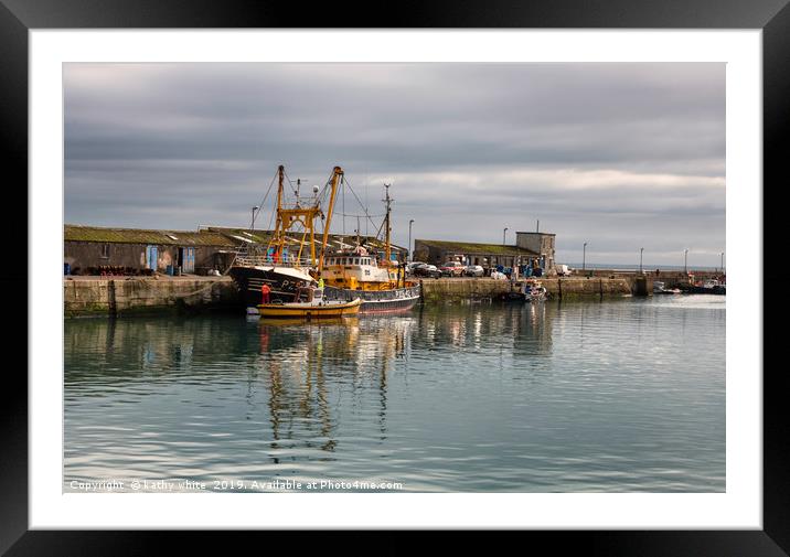 Majestic Fishing Boats in Newlyn Harbour Framed Mounted Print by kathy white
