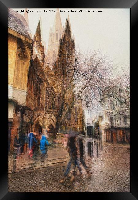 Truro Cornwall Street photography Concept art  Framed Print by kathy white