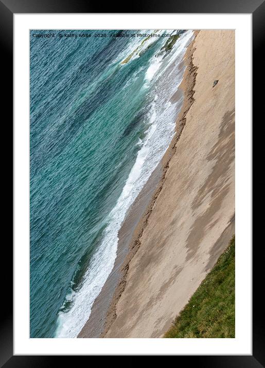 Ocean meets the Shore Framed Mounted Print by kathy white