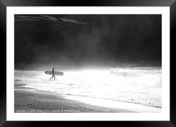  surfer, training to be lifeguards, surfer Framed Mounted Print by kathy white