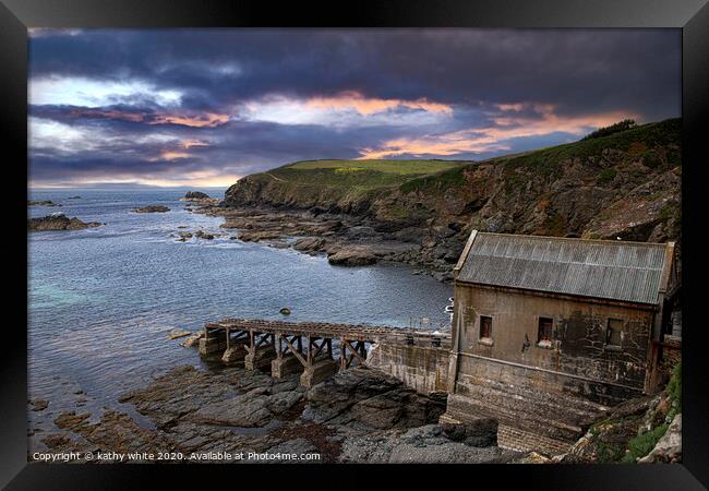 Old Lizard Lifeboat Station,Lizard peninsula Framed Print by kathy white