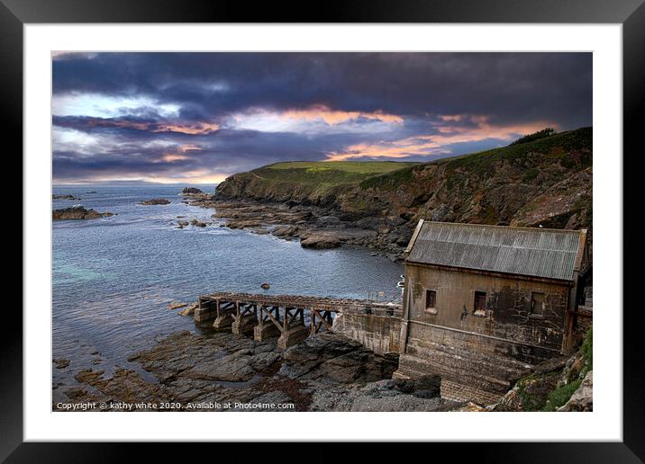 Old Lizard Lifeboat Station,Lizard peninsula Framed Mounted Print by kathy white