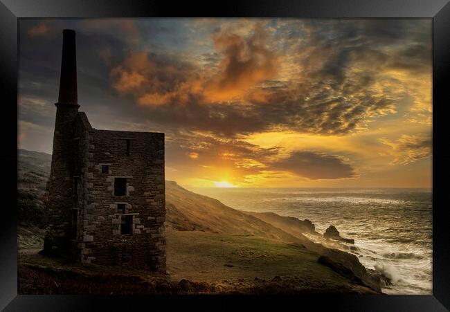 Sunset at Rinsey Head Framed Print by kathy white