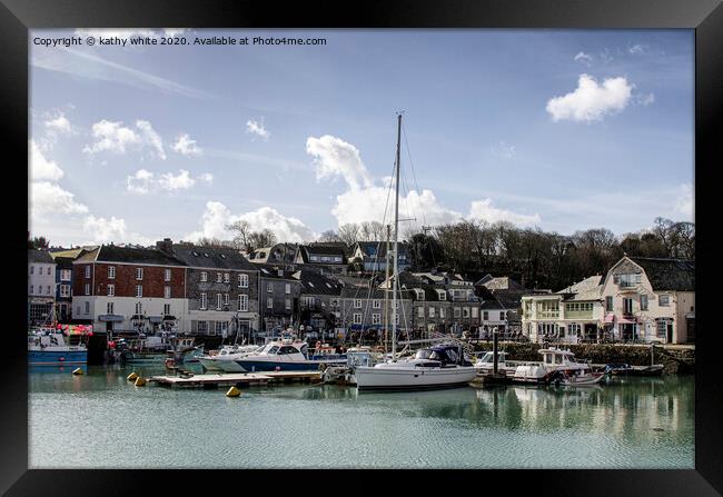 Padstow Cornwall Cornish Harbour Rick Stien Framed Print by kathy white