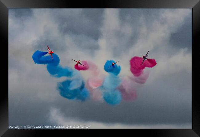 Majestic, Red Arrows Display Framed Print by kathy white