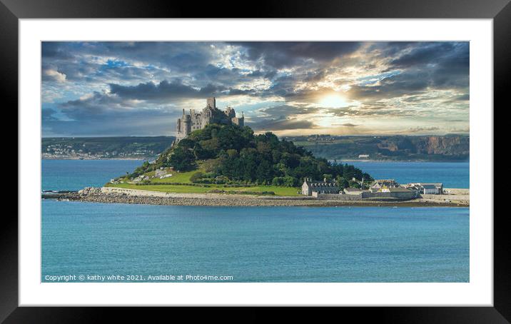 St Michaels mount Cornwall early morning Framed Mounted Print by kathy white