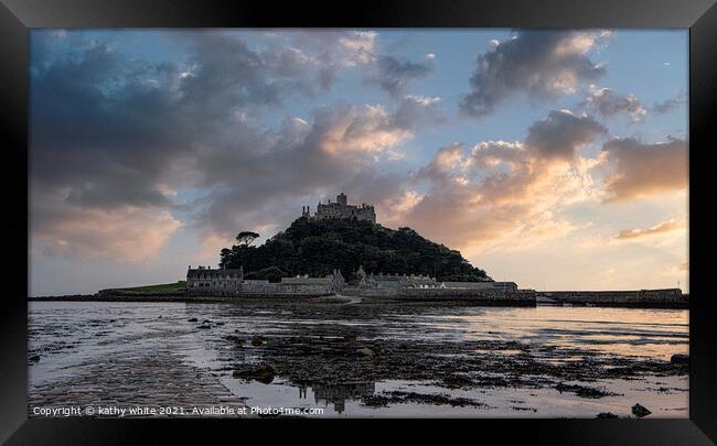 St Michael's Mount captured from the Causeway  Framed Print by kathy white