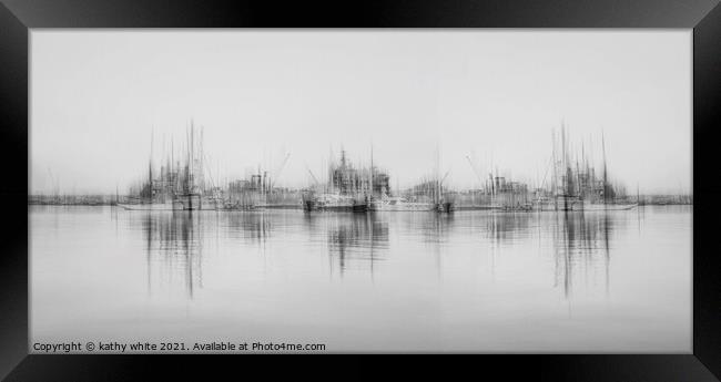 falmouth,Falmouth Harbour, Cornwall Impression pho Framed Print by kathy white