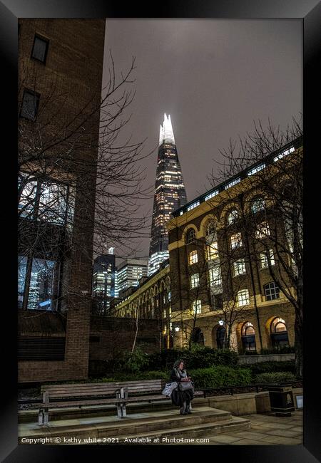 Shard London tower architecture outdoor skyscraper Framed Print by kathy white