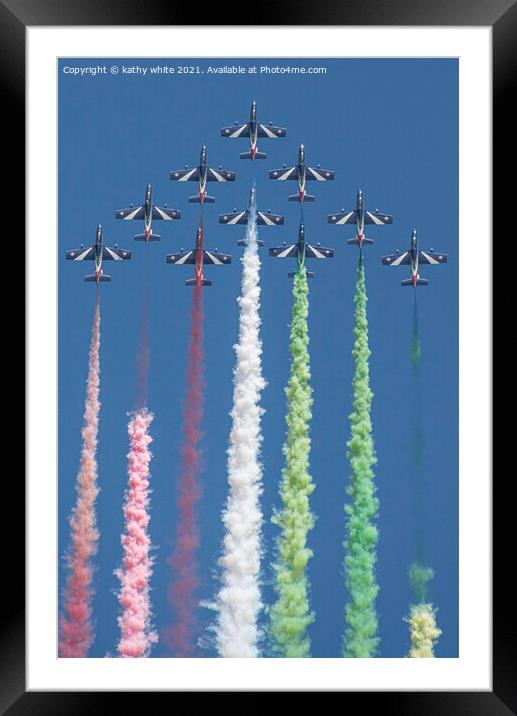 The Frecce Tricolori are the current Italian Air F Framed Mounted Print by kathy white