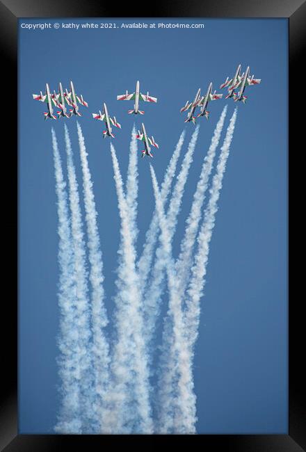 The Frecce Tricolori, are the current Italian Air  Framed Print by kathy white