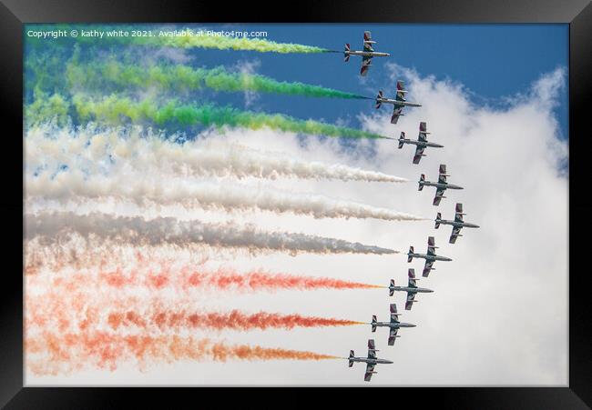 The Frecce Tricolori are the current Italian Air F Framed Print by kathy white