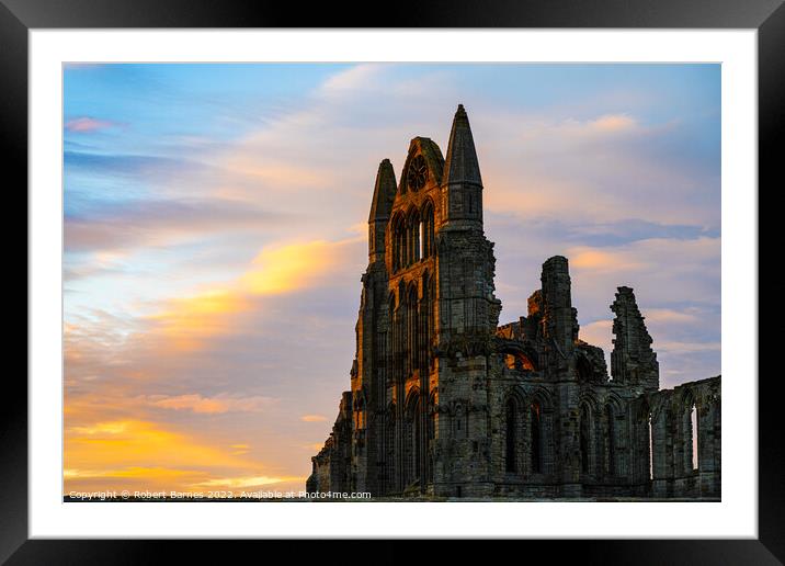 Whitby Abbey at Sunrise Framed Mounted Print by Lrd Robert Barnes