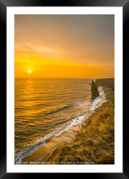 Golden Sky at Chemical Beach Framed Mounted Print by Robert Barnes