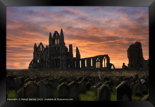 Spooky Abbey at Dawn Framed Print by Lrd Robert Barnes