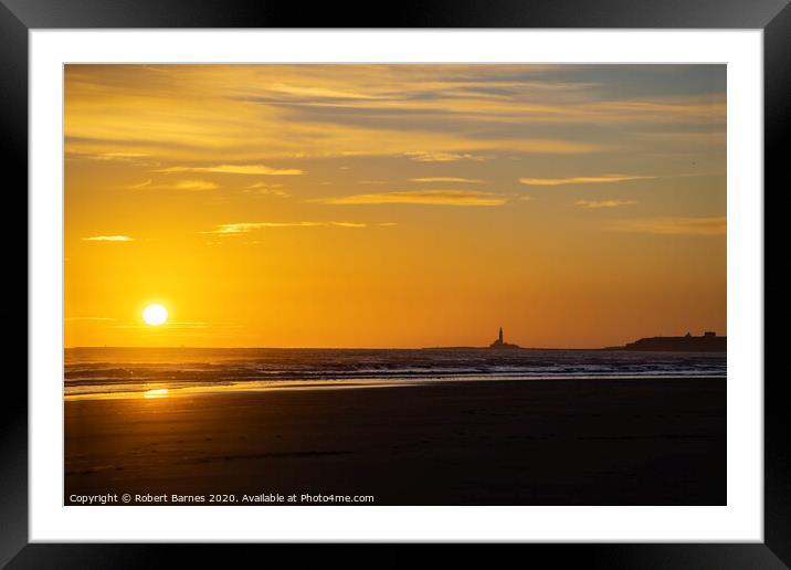 Orange Sunrise at Blyth Beach Framed Mounted Print by Lrd Robert Barnes