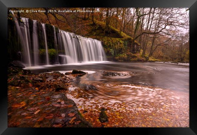 Waterfall Framed Print by Clive Rees