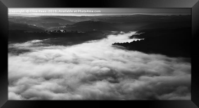 Low Cloud over Raglan Framed Print by Clive Rees