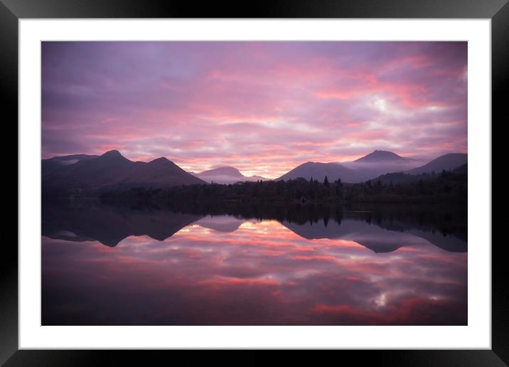 Catbells Sunset Framed Mounted Print by Daniel kenealy