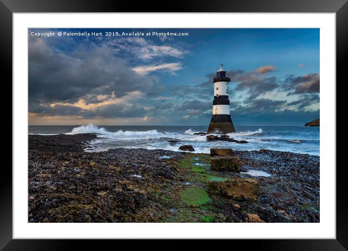 After the storm at Trwyn Du Lighthouse Framed Mounted Print by Palombella Hart