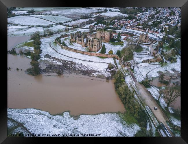 Winter at Kenilworth Castle  Framed Print by Nicholas Jones