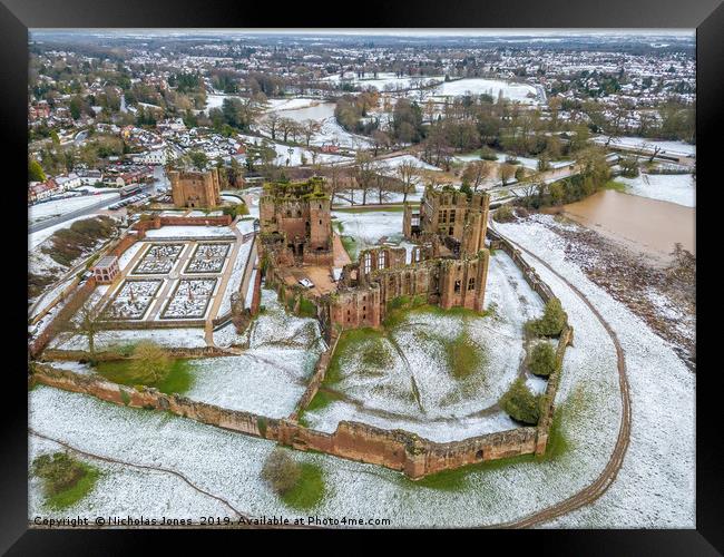 Winter at Kenilworth Castle  Framed Print by Nicholas Jones