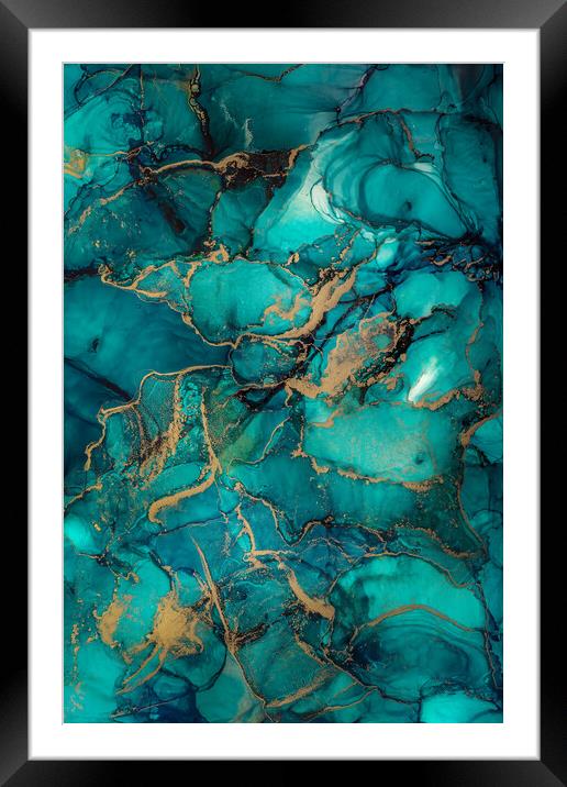 Turquoise Framed Mounted Print by Steffen Gierok-Latniak