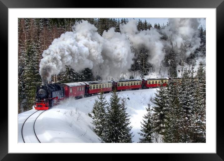 Winter Steam Framed Mounted Print by Steffen Gierok-Latniak