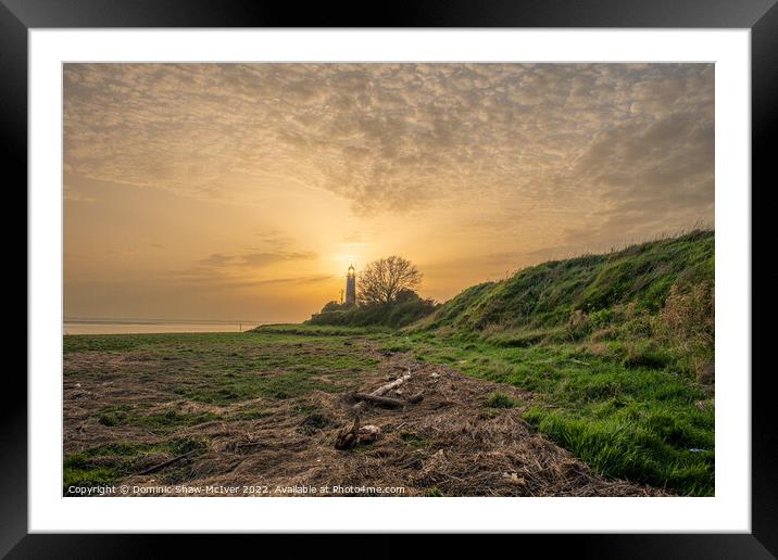 Hale Village Lighthouse at sunset Framed Mounted Print by Dominic Shaw-McIver