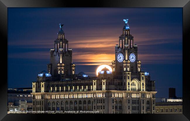 Moonrise over the Liver Building Framed Print by Dominic Shaw-McIver