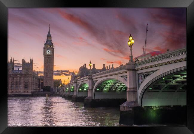 Sunset at Westminster Bridge Framed Print by Dominic Shaw-McIver