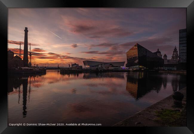 Canning Dock Sunset Framed Print by Dominic Shaw-McIver