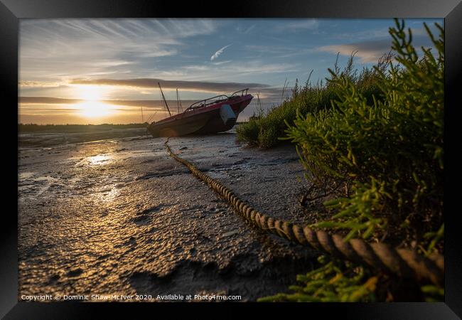 Tranquil Marsh Boat Framed Print by Dominic Shaw-McIver