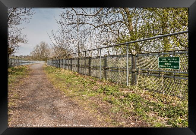 Tees Railway Walk over Cotherstone Viaduct Apr 2021 Framed Print by Richard Laidler