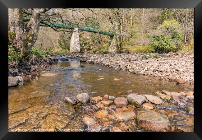 Footbridge Over the River Balder at Cotherstone, Teesdale Framed Print by Richard Laidler