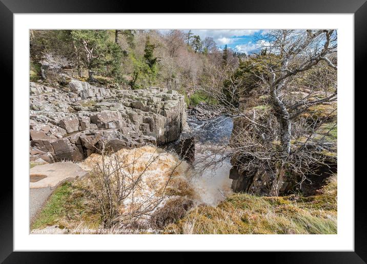 High Force Waterfall, Teesdale from the Top Down Framed Mounted Print by Richard Laidler